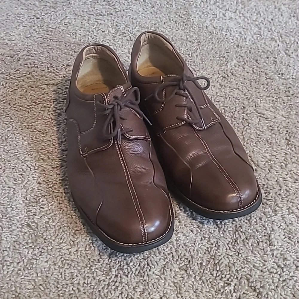 GUC Johnston & Murphy Sheepskin Oxford Brown Dress Shoes Men's Sz 10.5M